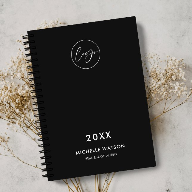 Logo minimaliste Black Business Corporate 2025 (Minimalist black and white custom logo 2025 business planner)