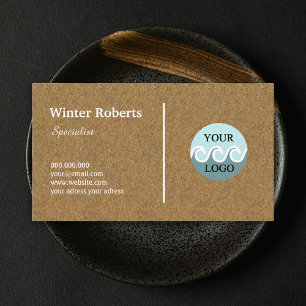 Logo minimaliste carte de visite en bois de liège