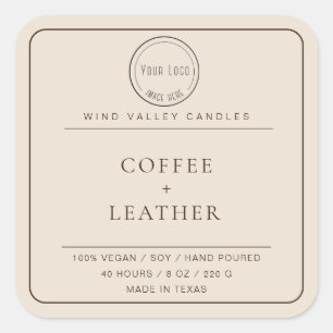 Logo minimaliste moderne beige brun étiquette de b