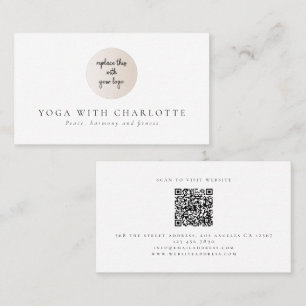Logo minimaliste QR Code Yoga Carte de visite