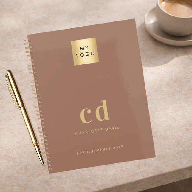 Logo mocca brown monogram initials business 2026 planner (Creator Uploaded)