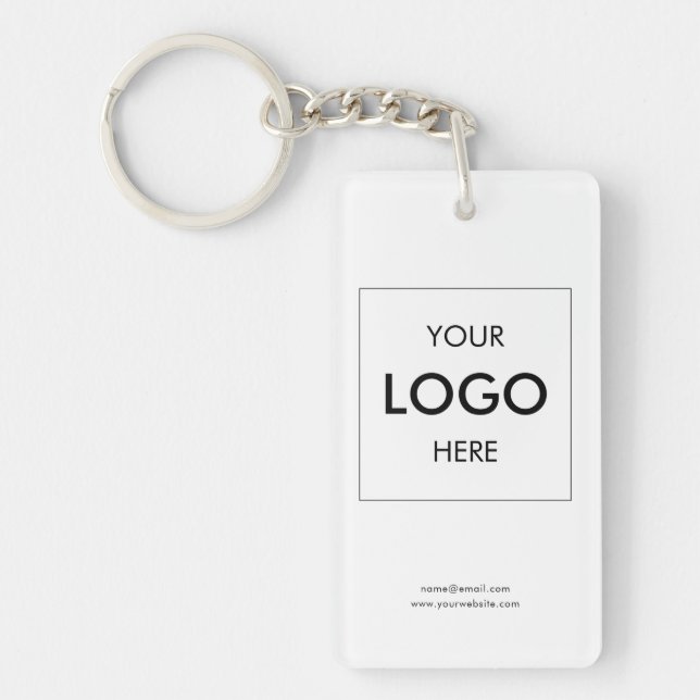 Logo Modern Business White Keychain (Front)