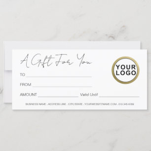 Logo Modern Elegant     White Gift Certificate