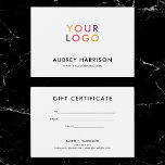 Logo Modern Professional Gift Certificate<br><div class="desc">Add your logo.</div>