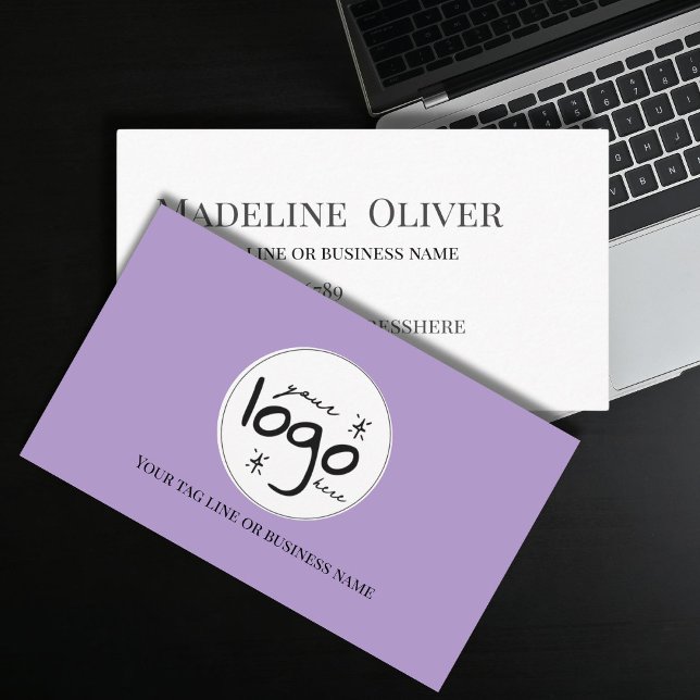 Logo Modern Simple Purple Business Card (Creator Uploaded)