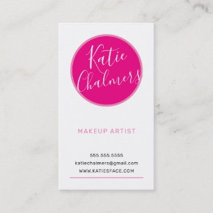 LOGO modern trendy professional bold bright pink Business Card