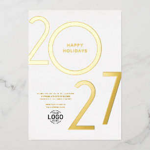 Logo Modern White Business 2027 Holiday Gold Card