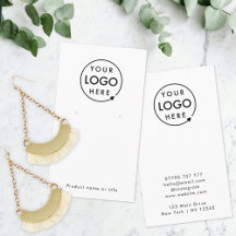 Logo Modern White Jewelery Earring Display Card