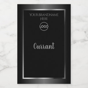 Logo moderne Black White Étiquette de produit Silv