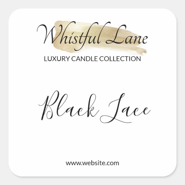 Logo moderne Gold Ink Blanc bougie Étiquettes de p (Devant)