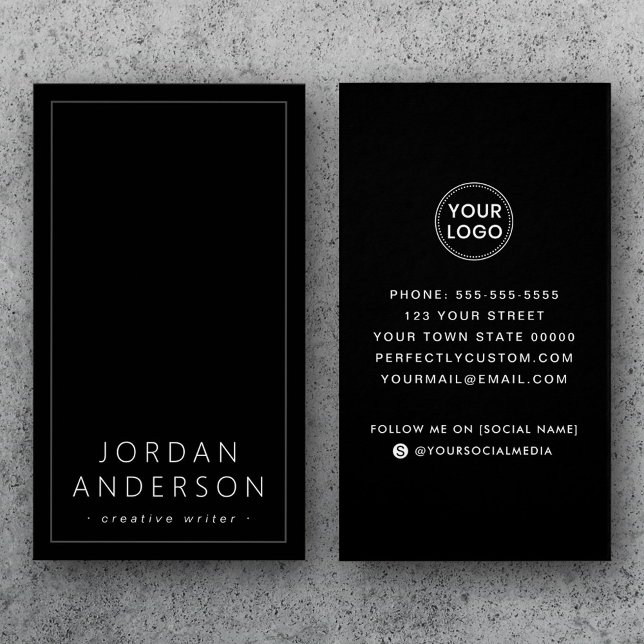 Logo moderne médias sociaux cartes de visite noirs (Modern logo social media black business cards
)