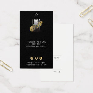 Logo moderne noir Vêtements tag prix icônes social