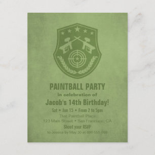 Logo moderne Paintball Anniversaire Invitations