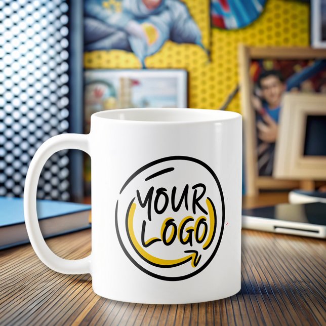 logo moderne simple code qr Café Mug (Créateur téléchargé)