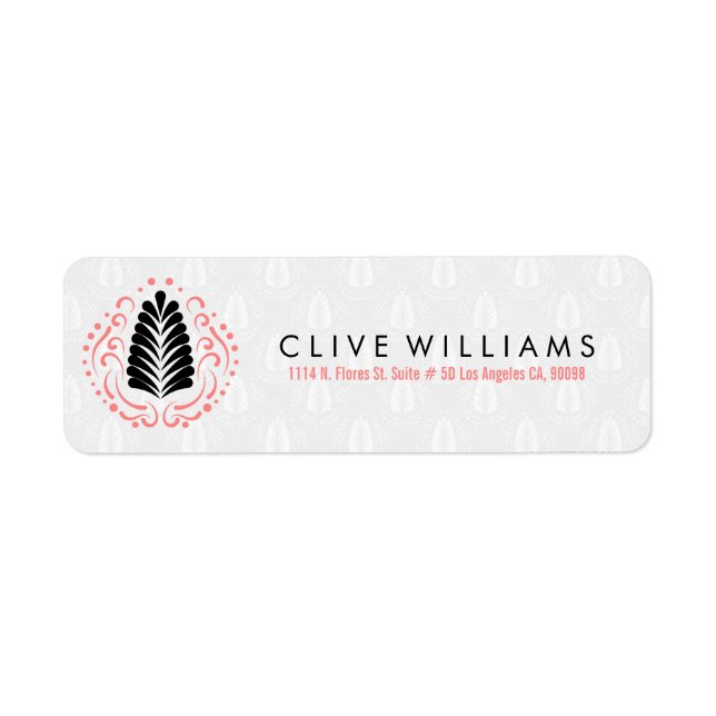 Logo moderne Stylisé Plumes noires & Fils roses (Devant)