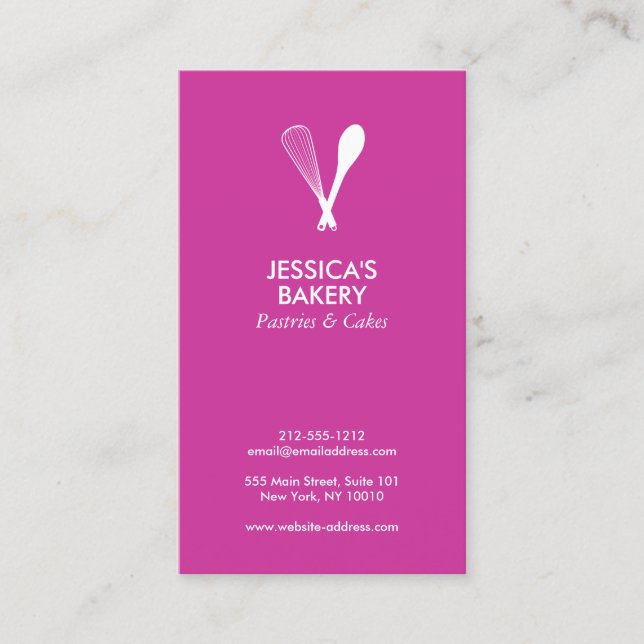 LOGO MODERNE WHISK & SPOON sur Carte de visite BER (Devant)