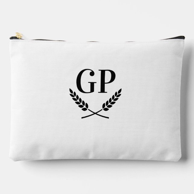 Logo monogramme chic en crème de laurier grand sac (Recto)