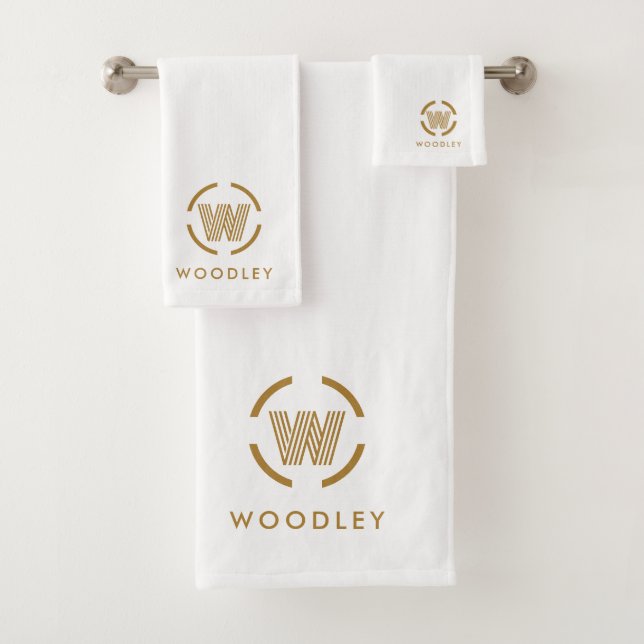 Logo Monogramme Or Moderne Blanc (En situation)
