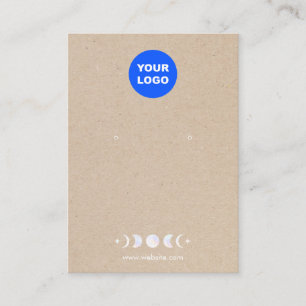 Logo Moon Phases Earring Display Tan Kraft Business Card