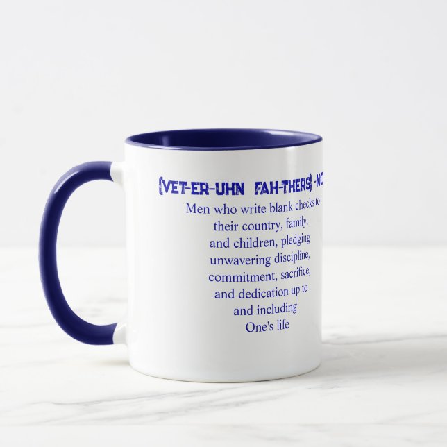 Logo Mug - vet-er-uhn  fah-thers (Left)