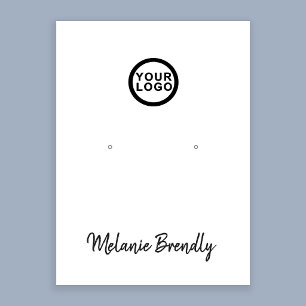 Logo Name Black White Jewellery Earring Display Business Card
