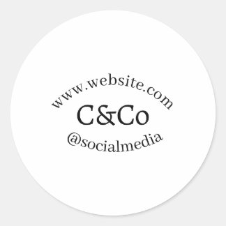 logo name letter company social media website simp classic round sticker