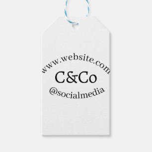 logo name letter company social media website simp gift tags