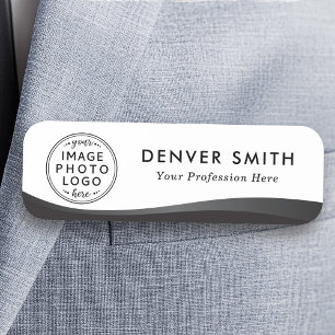 Logo name title black white dark gradient tag