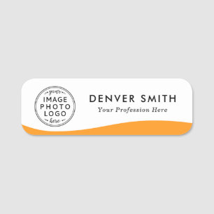 Logo name title orange wave white modern tag