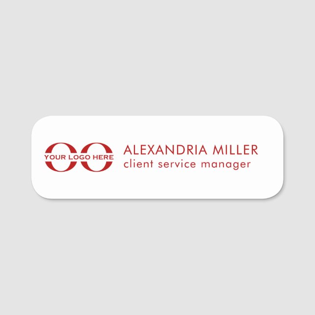 Logo Name Title White Red Tag (Front)