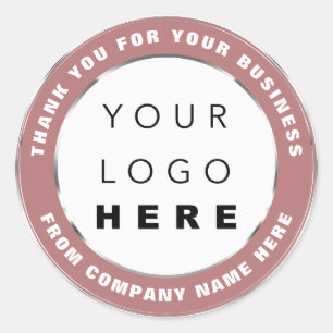 Logo Name Web Thank You Shopping Black Rose Classic Round Sticker