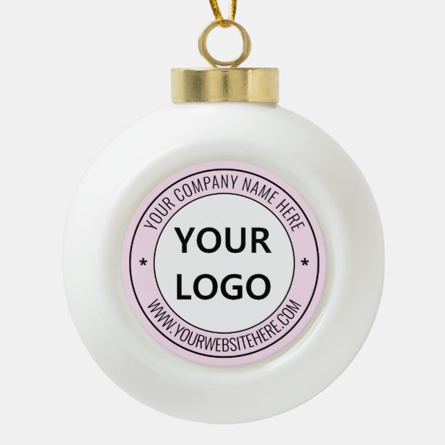 Logo Name Website Company Christmas Ornament Gift (Front)