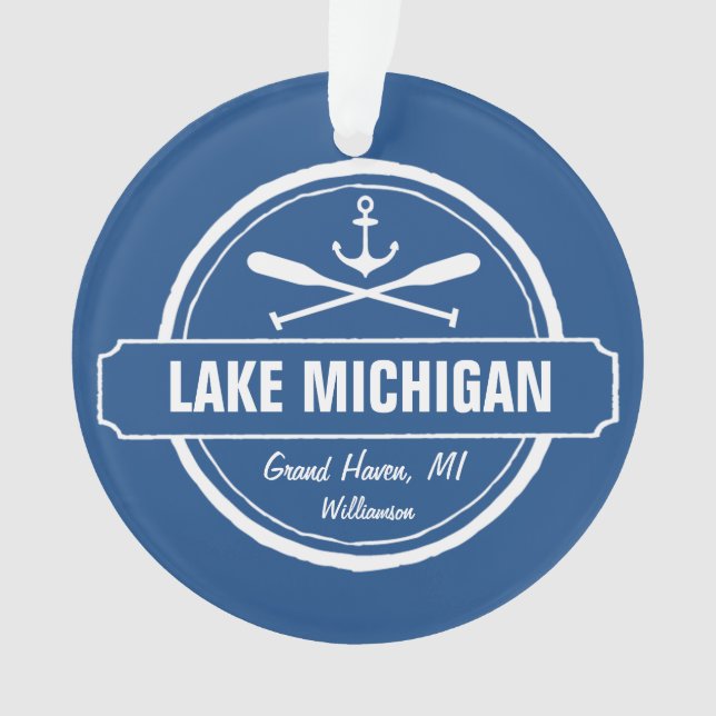 Logo nautique personnalisé, Nom de la ville du lac (devant)