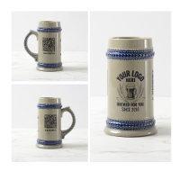 Logo Navy Blue Qr Code Business Branding Barware
