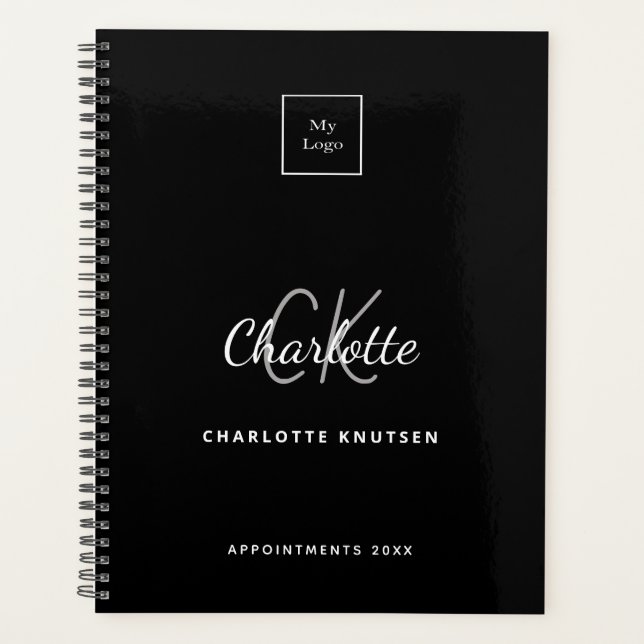 Logo noir blanc monogramme initiales affaires (Devant)