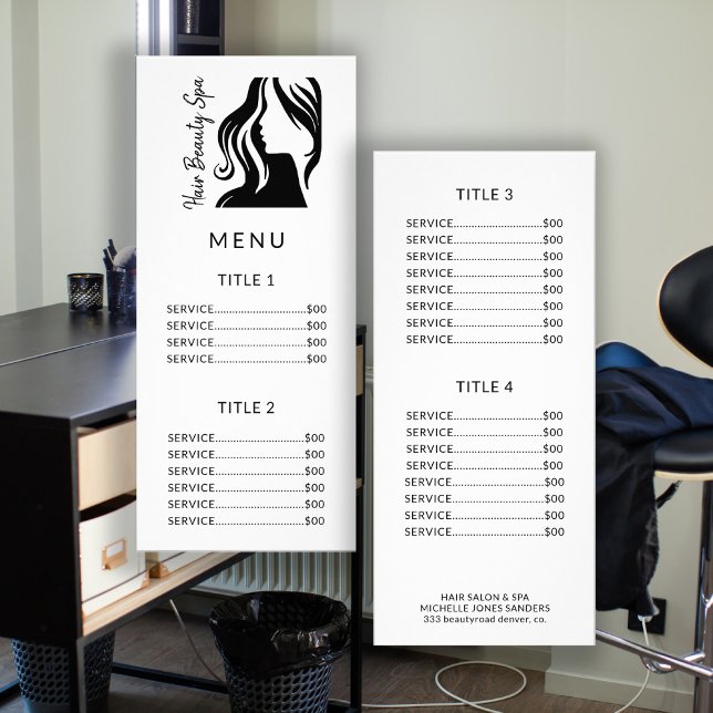 Logo noir blanc salon menu carte rack (Créateur téléchargé)