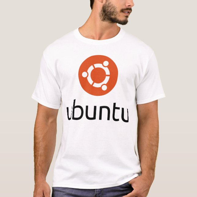Logo noir du T-shirts des hommes d'Ubuntu grand (Devant)