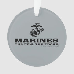 Logo noir empilé USMC "The Rew, The Fiers"