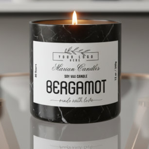 Logo noir et blanc Étiquette de bougie personnalis