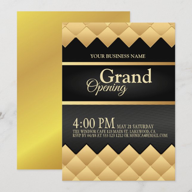 Logo noir et or Grand Invitation d'ouverture (Devant / Derrière)