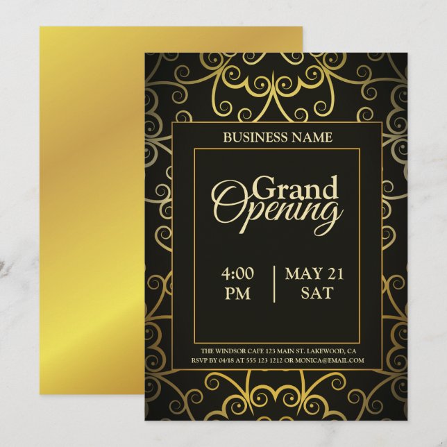 Logo noir et or Grand Invitation d'ouverture (Devant / Derrière)