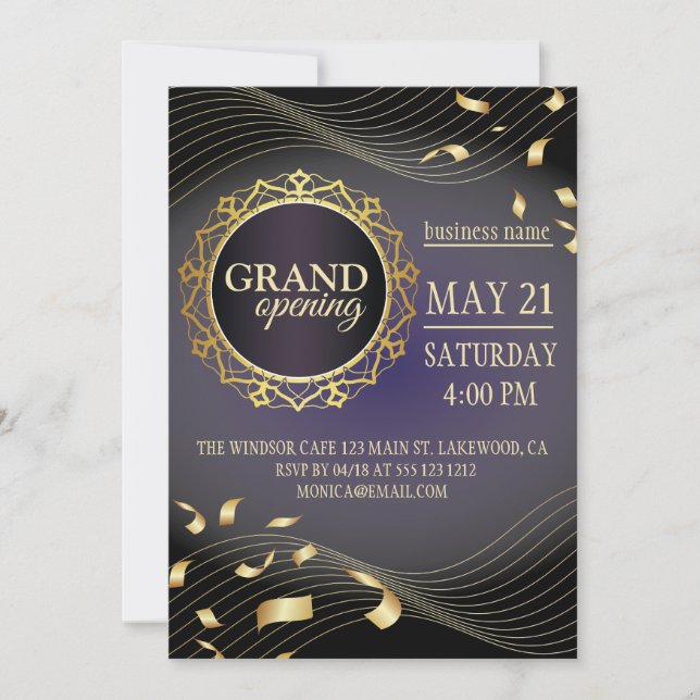 Logo noir et or Grand Invitation d'ouverture (Devant)