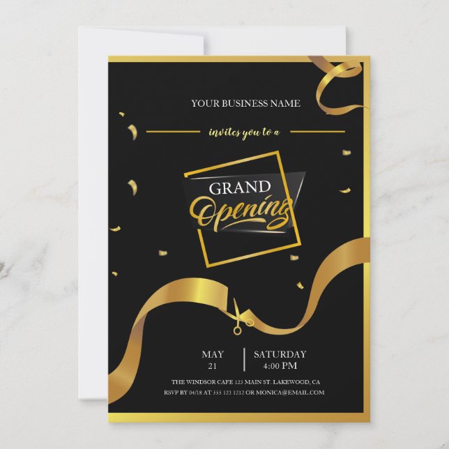 Logo noir et or Grand Invitation d'ouverture (Devant)