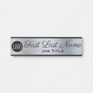 Logo Office Door Sign Elegant Silver Look