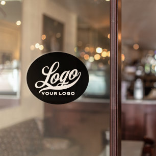 Logo on Black Oval Simple Business Company Window Cling