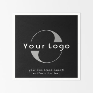 Logo on Black + White Text Company Business Paper  Napkin