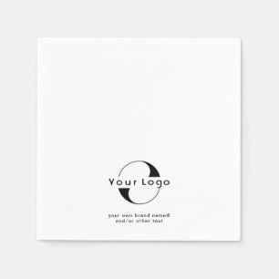 Logo on Clean + Black Text Company Business Paper  Napkin
