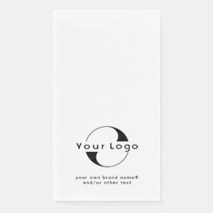 Logo on Clean + Black Text Company Business Paper  Napkin
