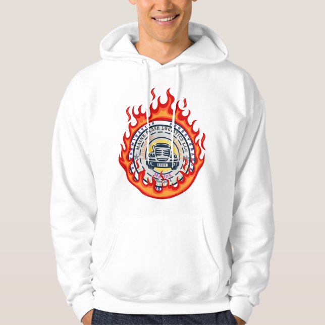 Logo on Fire Hoodie (Front)