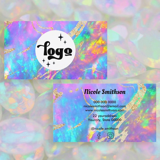  logo on fire opal background business card (Creator Uploaded)